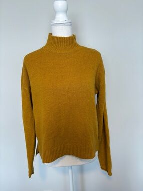 Design Lab Mustard Yellow Mock Neck Knit Sweater Size M